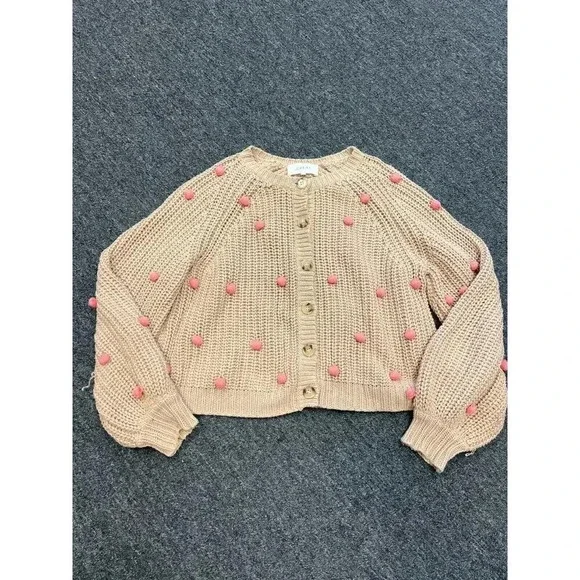 The Great Pink Bobble Sophomore Crew Neck Knitted Cardigan Sweater Sz 1 …